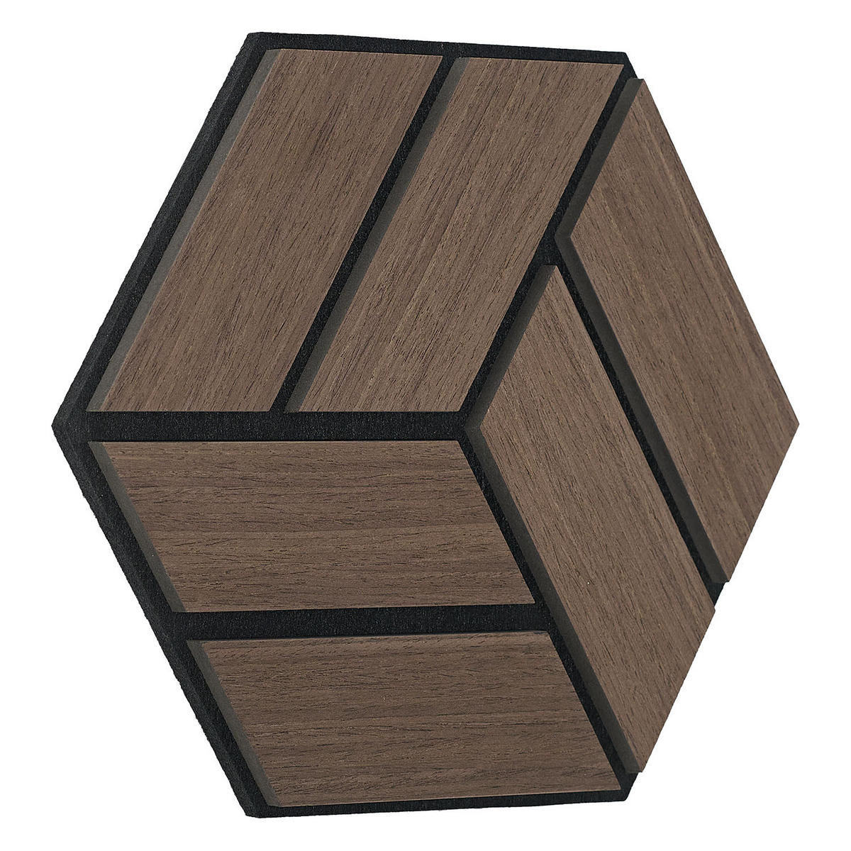 AKUSTIKPANEEL Hexagon Braun 15 Stück - Braun, Holz (30/26/2cm) - Homestyle4u