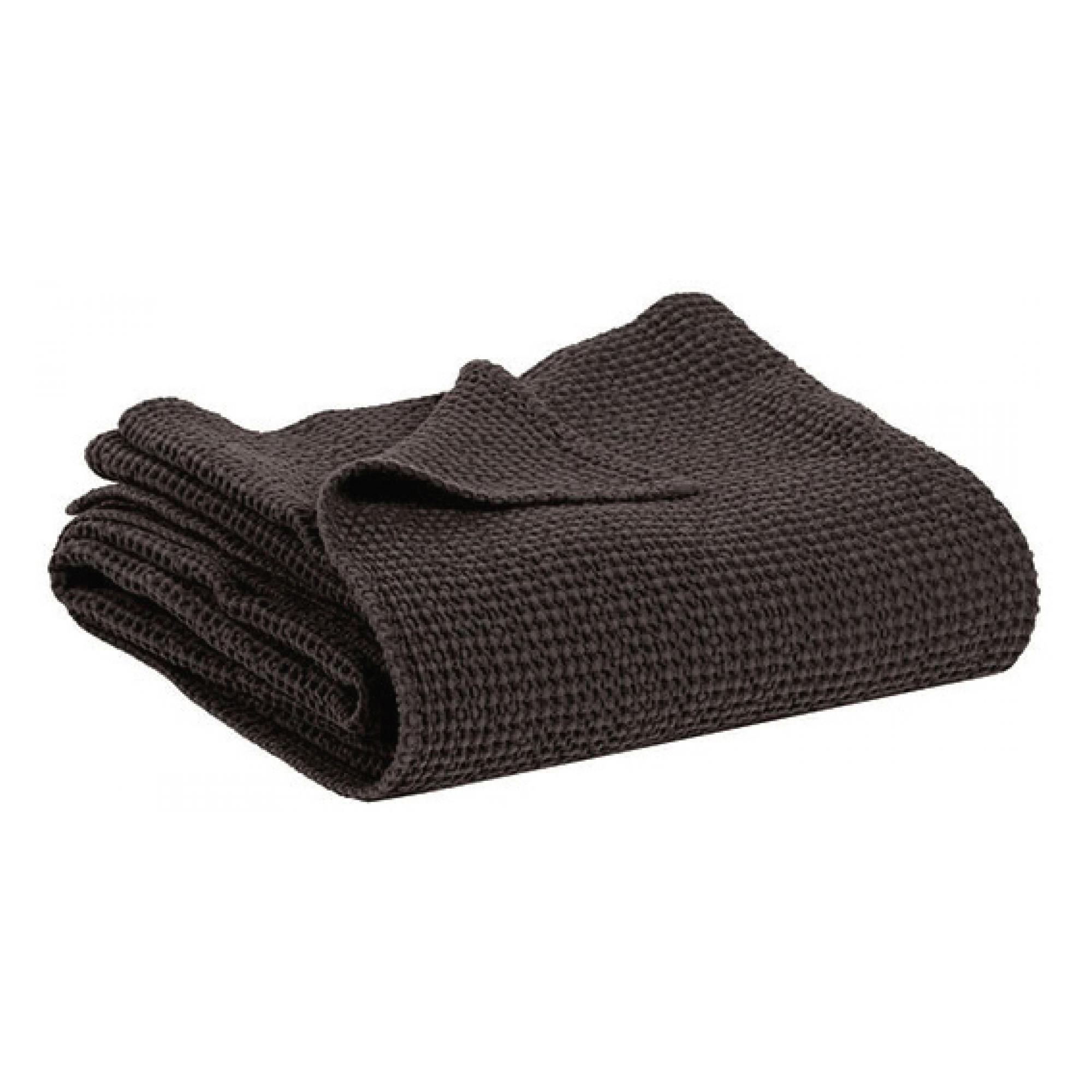 RECYCELTE TAGESDECKE Maia carbonfarben 260 x 260 cm - Schwarz, Textil (260/260cm) - Vivaraise