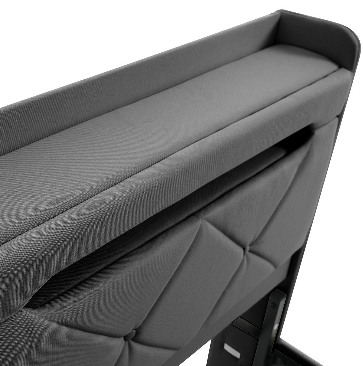POLSTERBETT aus Leinen 140x200 cm Grau mit hydraulischem Bettkasten, LED-Beleuchtung und USB-C-Anschluss - Grau, Textil (140/200cm) - IVMEU
