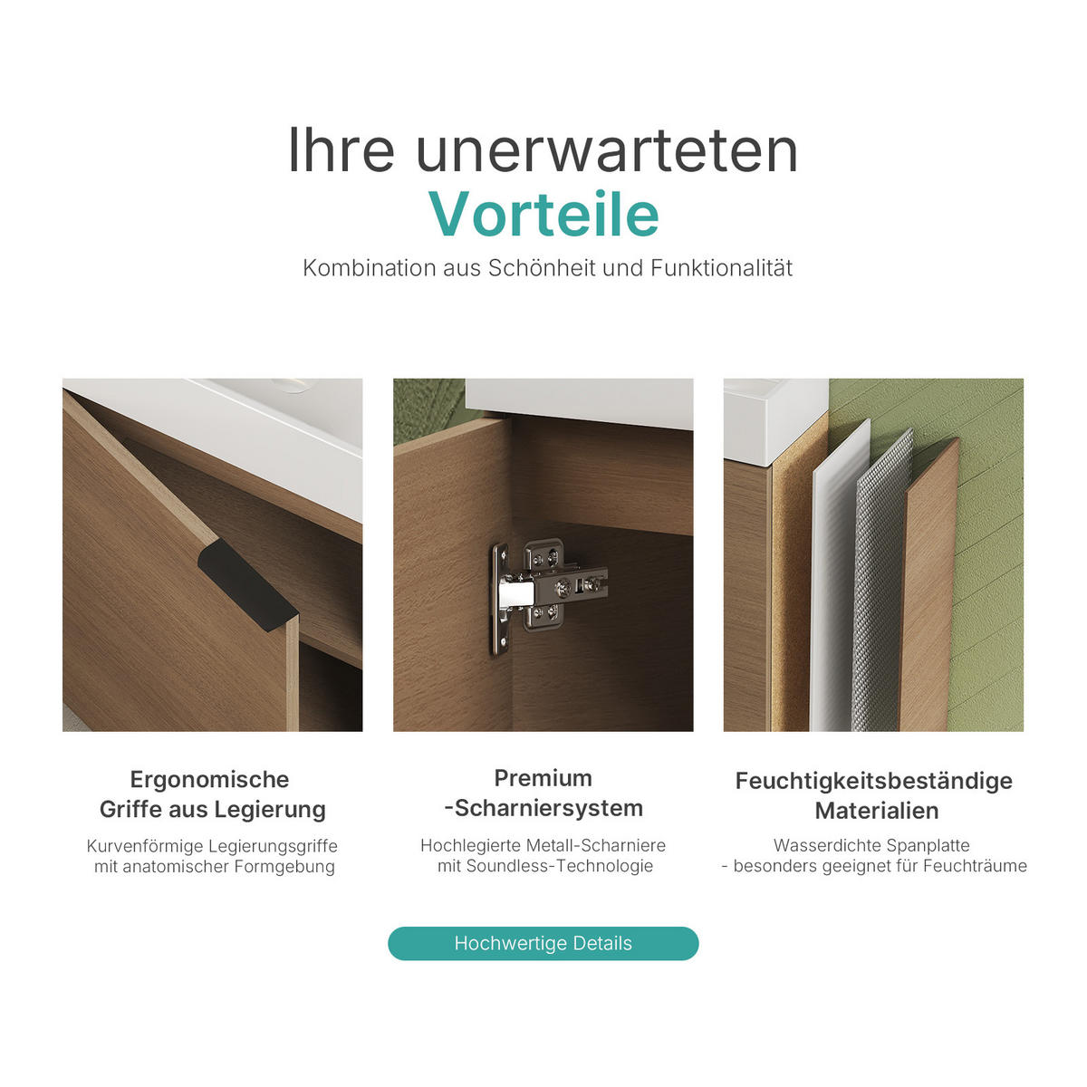 WASCHTISCH-SET 2-teilig Sonoma Eiche 41,7/24/64,6 cm - Sonoma Eiche, Holzwerkstoff (41.7/64.6/24cm) - EMKE