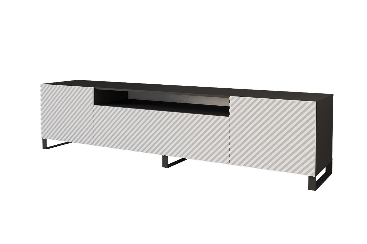 LOWBOARD ZENO-S 200x53x41 cm - Schwarz / Weiß - Schwarz/Weiß, Holzwerkstoff (200/53/41cm) - ALTDECOR