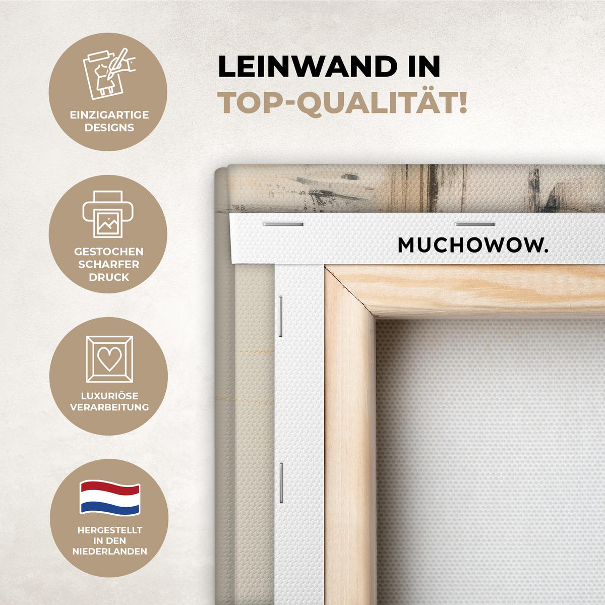 LEINWANDBILD Frau - Hut - Farbe Deko Schlafzimmer 30x20 cm - Goldfarben, Textil (30/20cm) - MuchoWow