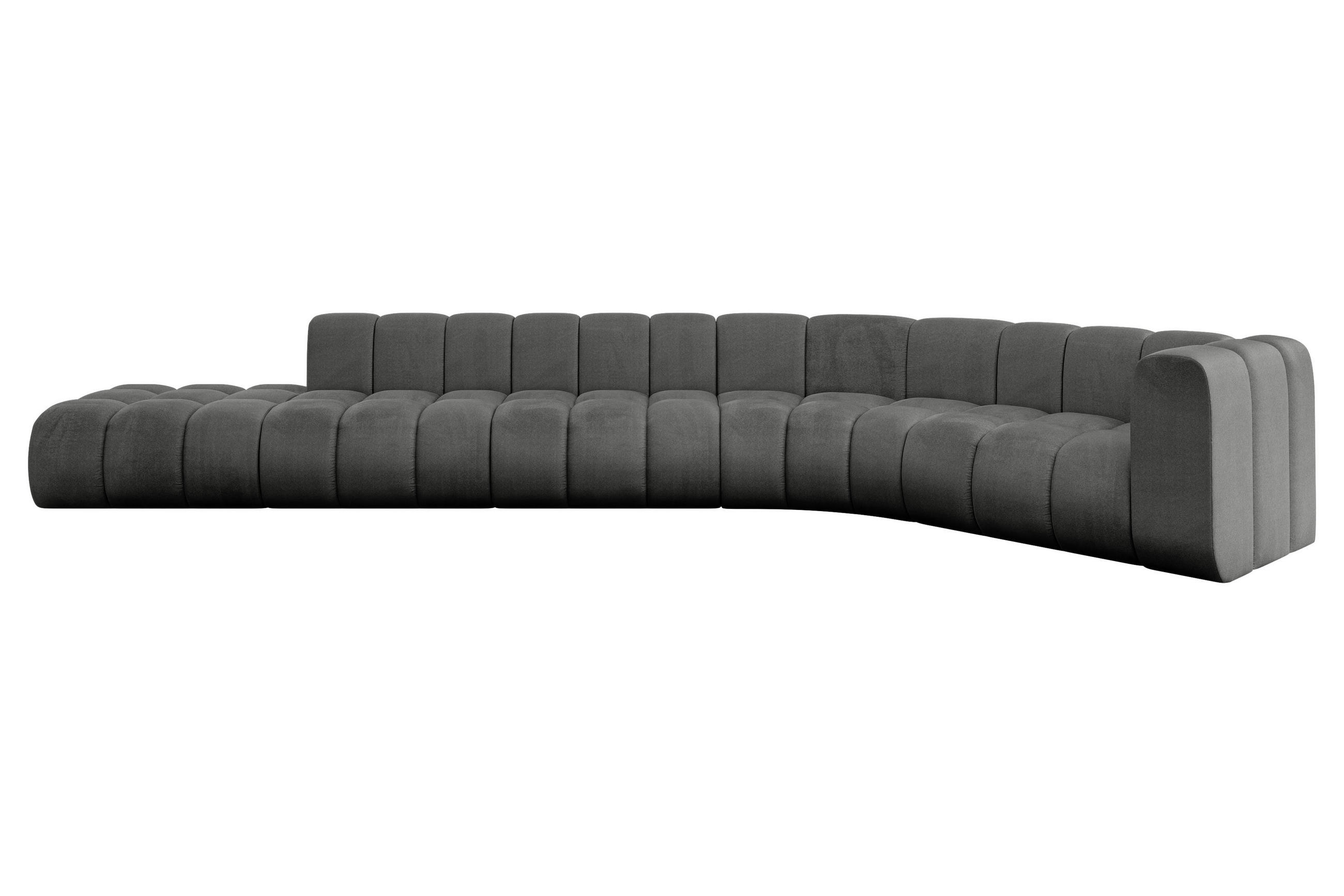 ECKSOFA modulares Sofa Tilmo-L2 - 490x194x70 cm Dunkelgrau - Dunkelgrau, Holzwerkstoff/Textil (490/194cm) - ALTDECOR
