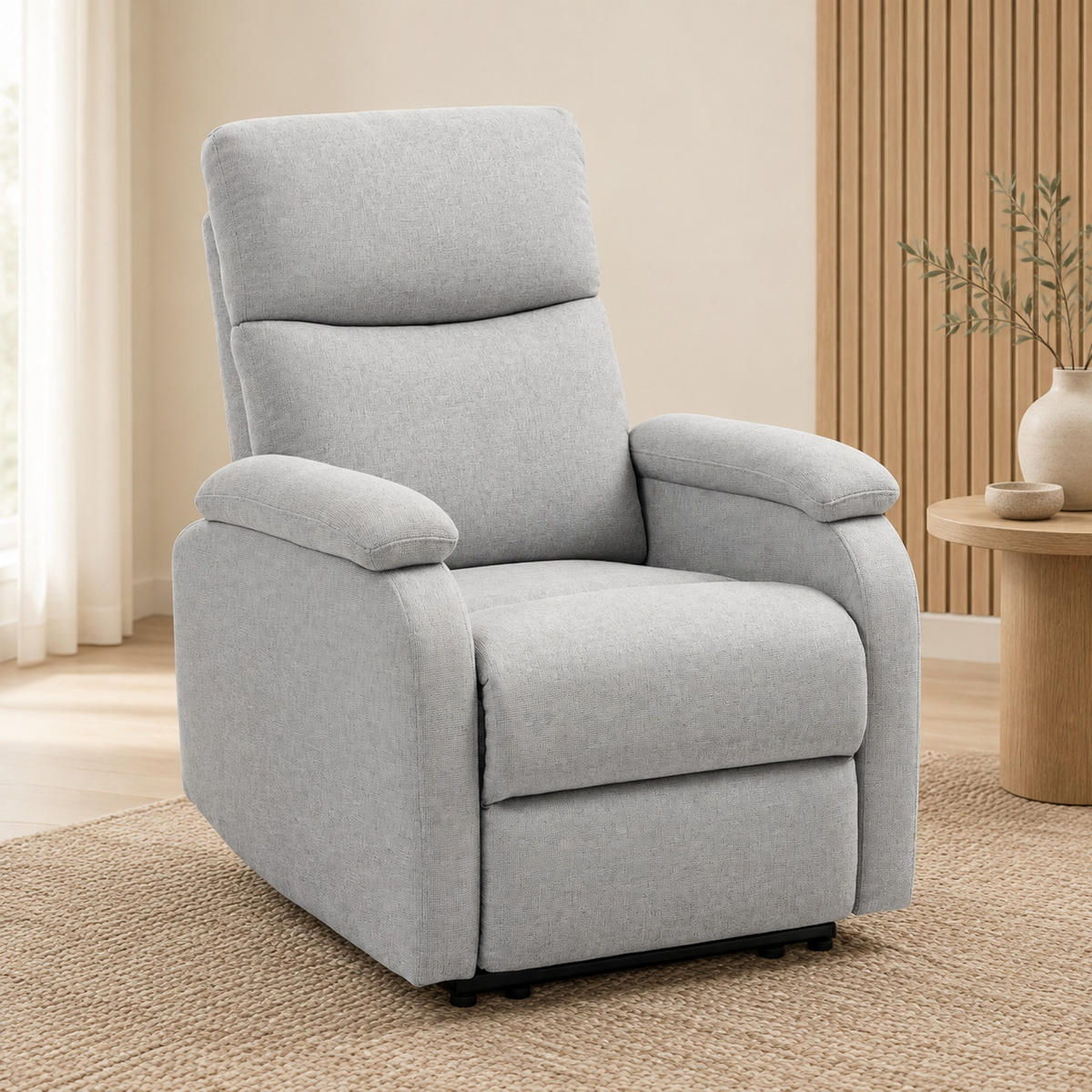 RELAXSESSEL in Grau 69x91,5x103 cm mit Liegefunktion und verstellbarer Rückenlehne - Grau, Textil (91.5/103/69cm) - IVMEU