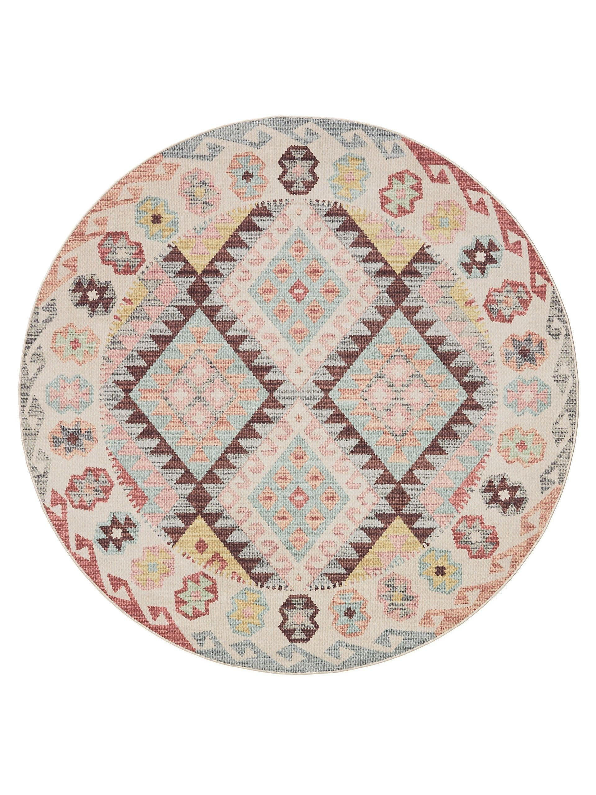 VINTAGE-TEPPICH George waschbar ø 160 cm rund - Multicolor, Kunststoff (160/160cm) - benuta