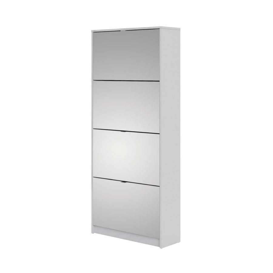 SCHUHSCHRANK, Shane, Weiß, Spanplatte foliert, 70 x 24 x 162 cm - Weiß, Holzwerkstoff (70/162/24cm) - ebuy24