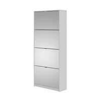 SCHUHSCHRANK, Shane, Weiß, Spanplatte foliert, 70 x 24 x 162 cm - Weiß, Holzwerkstoff (70/162/24cm) - ebuy24