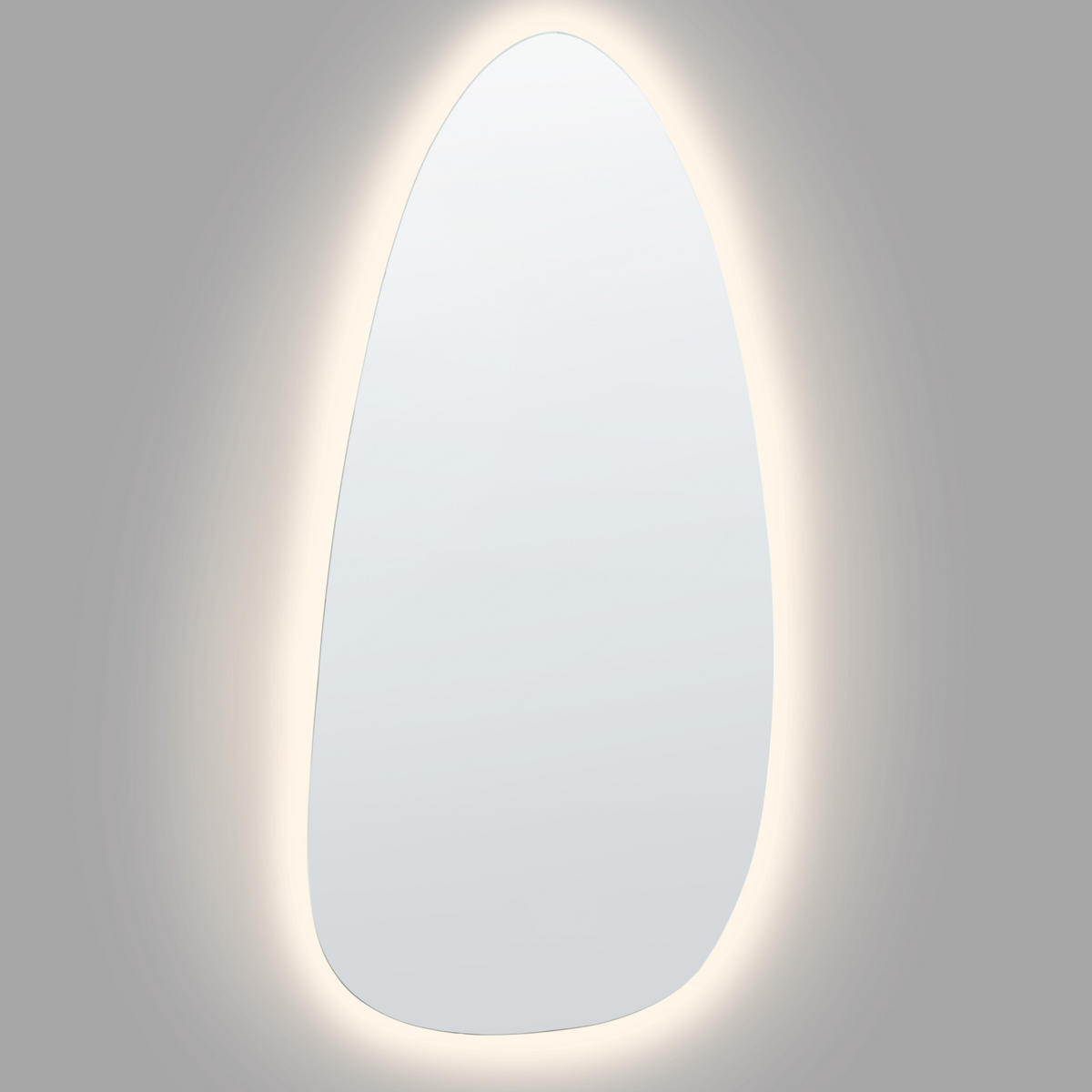 OGLINDĂ DE BAIE CU LED 60/130 cm argintie Royer - argintiu, sticlă (60/130/3cm) - Beliani