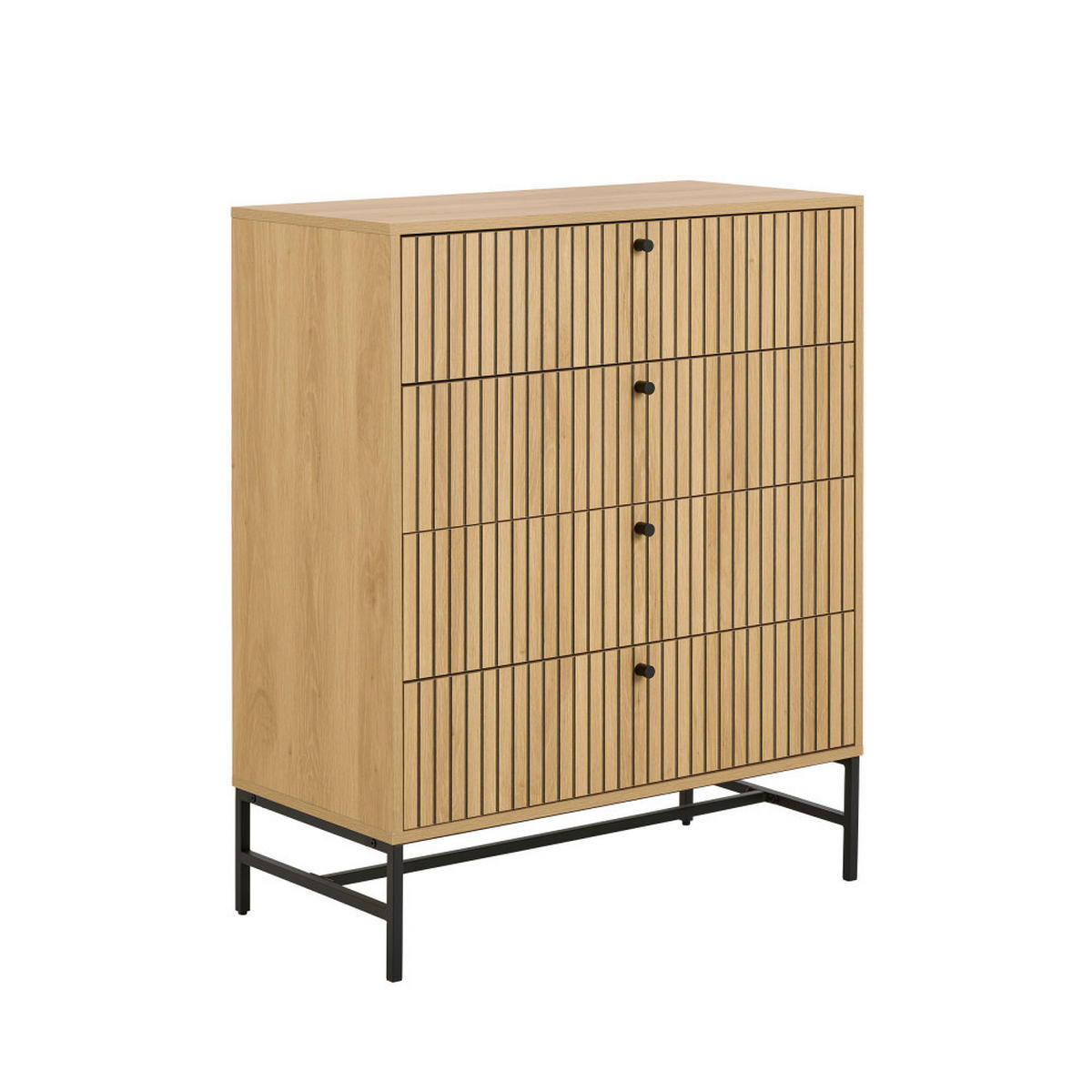 KOMMODE mit 4 Schubladen aus Holz, L80,6 cm - Storo - Klares Holz - Eschefarben, Holz (81/100/40cm) - Drawer