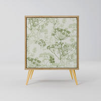 SIDEBOARD FENNEL BALDACHIN, Eichefarben, 57,5x42x75,5 cm, Goldfarbene Metallfüße - Eichefarben/Goldfarben, Holzwerkstoff/Metall (57.5/75.5/42cm) - SpaceRebels