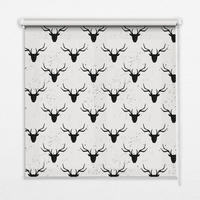 VNÚTORNÁ roleta - okenná roleta - roleta - 100x140 cm - Čierne jelenie hlavy - čierna, plast (100/140/0.5cm) - TULUP