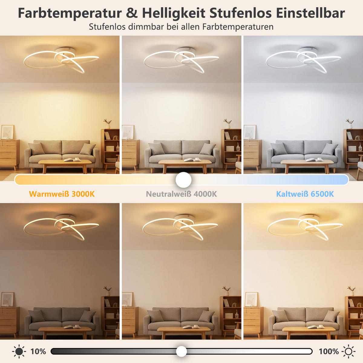 LED DECKENLEUCHTE Nythveth 52,5/35,5/11,5 cm - Weiß, Kunststoff/Metall (52.5/35.5/11.5cm) - ZMH
