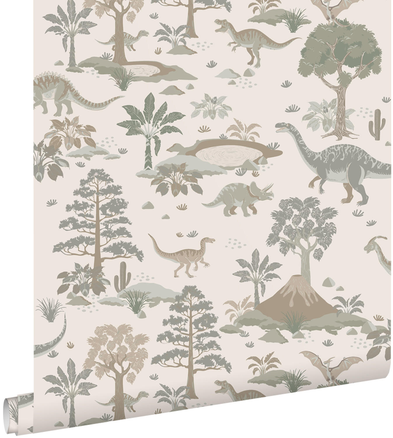 TAPETE Dinosaurier 50 x 900 cm - Grau, Papier (50/0.1cm) - ESTAhome