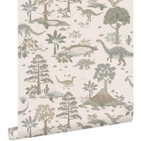 TAPETE Dinosaurier 50 x 900 cm - Grau, Papier (50/0.1cm) - ESTAhome