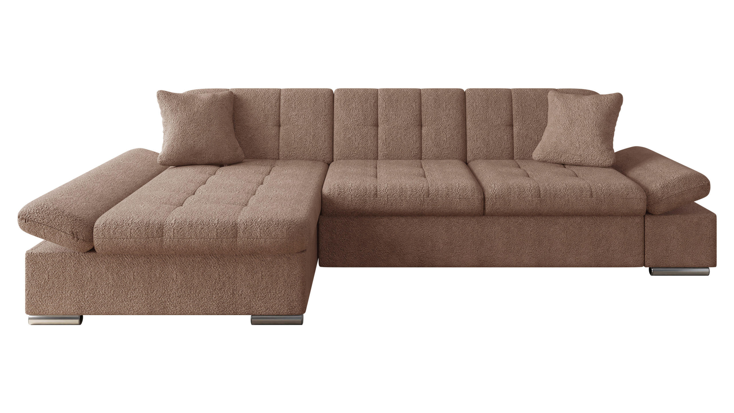 ECKSOFA Malwi, Seite: Links - Cappuccino, Holz/Textil (278/161cm) - MIRJAN24