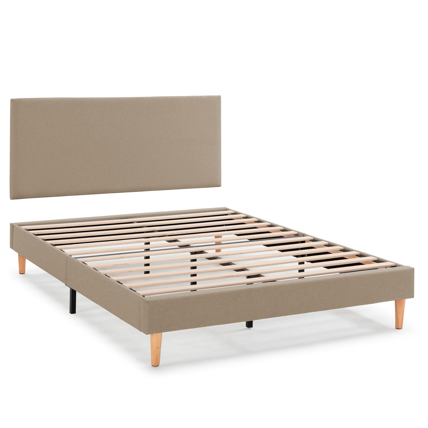 POLSTERBETT + kopfteil 140x190 cm Aura, Beige - Beige, Textil (190/140/90cm) - VS Venta-stock