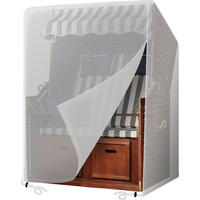 SCHUTZHÜLLE für Strandkorb 125 x 90 x 165/130 cm Polyethylen Wetterfest - Transparent, Kunststoff (125/165/90cm)