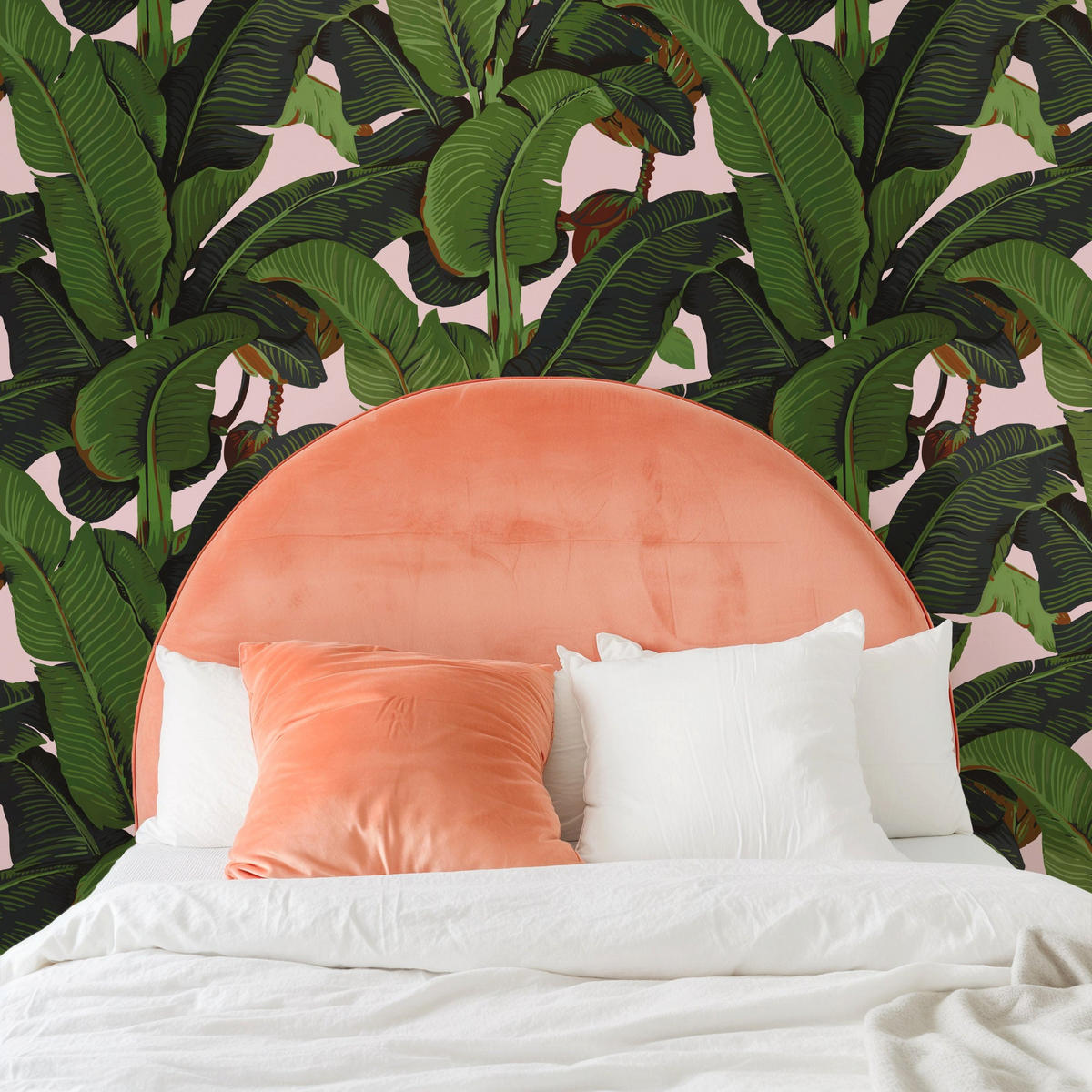 TAPETE Bananenblätter aus echtem Papier, 200x280cm, 8 Bögen - Pink, Papier (200/280cm) - WALLPAPERS4BEGINNERS