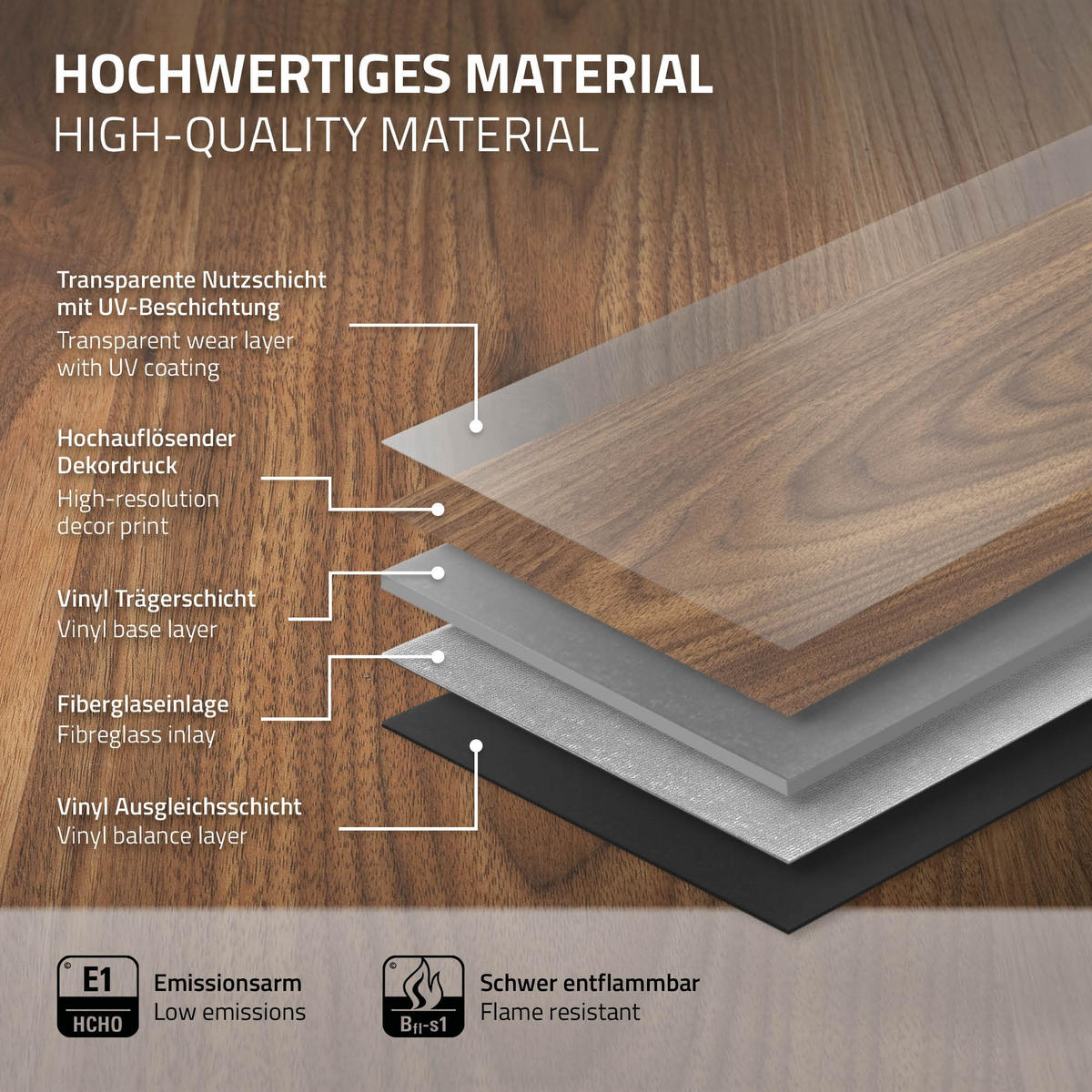 VINYLBODEN Click 3,08m²/14 Dielen Outtrigger Eiche - Dunkelbraun, Kunststoff (122/18/0.42cm) - ML-DESIGN