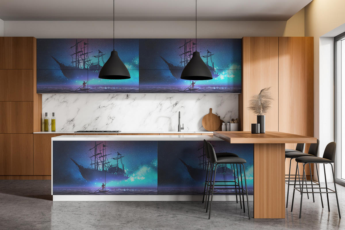 MÖBLAUFKLEBER 100x50 cm blau - Blau, Kunststoff (100/50/0.1cm) - Wallfluent