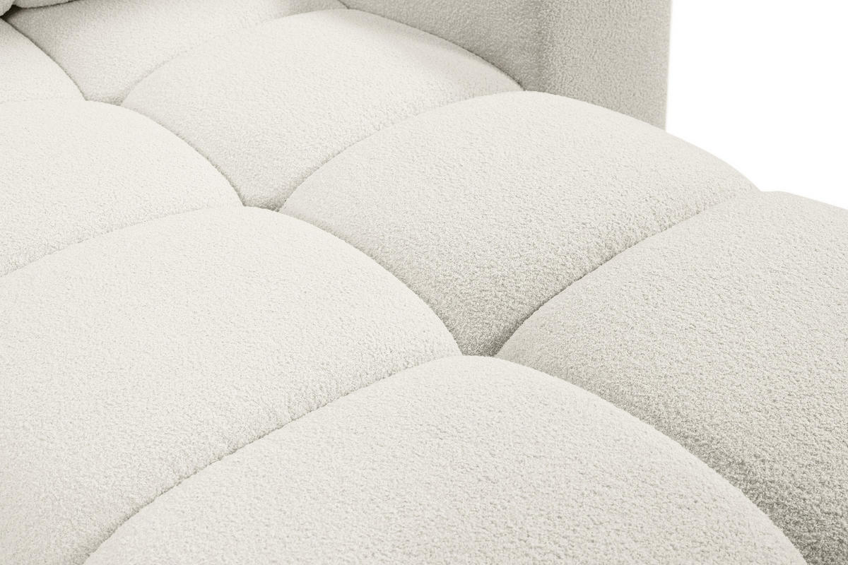 ECKSOFA L Form Hosio Cremeweiß 286/177/88 cm Rechts mit Schlaffunktion - Creme/Schwarz, Kunststoff/Textil (286/177cm) - AX Living