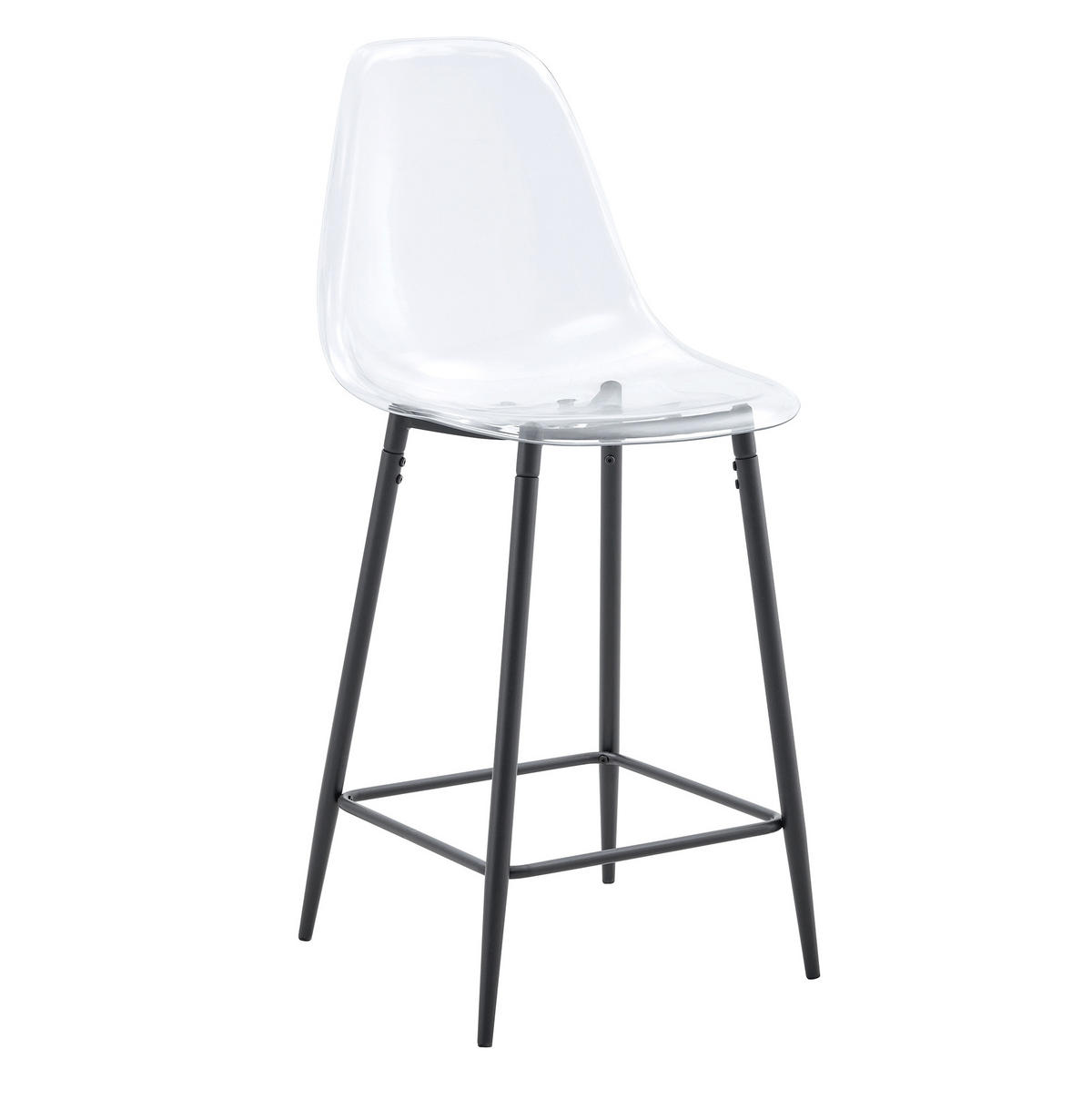BARHOCKER 4er-Set Transparent Metall Schwarz - Schwarz, Metall (45/102/51.1cm) - Meubliv