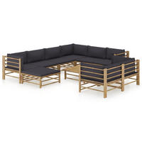 GARTENSET Resnik 10-teilig - Grau, Naturmaterialien - Nettlife