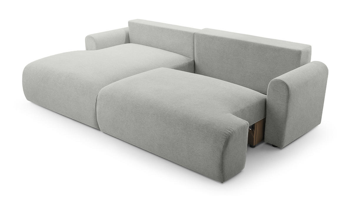 ECKSOFA mit Schlaffunktion Bordon, Hellgrau - Hellgrau, Textil (150/260cm) - Fedve
