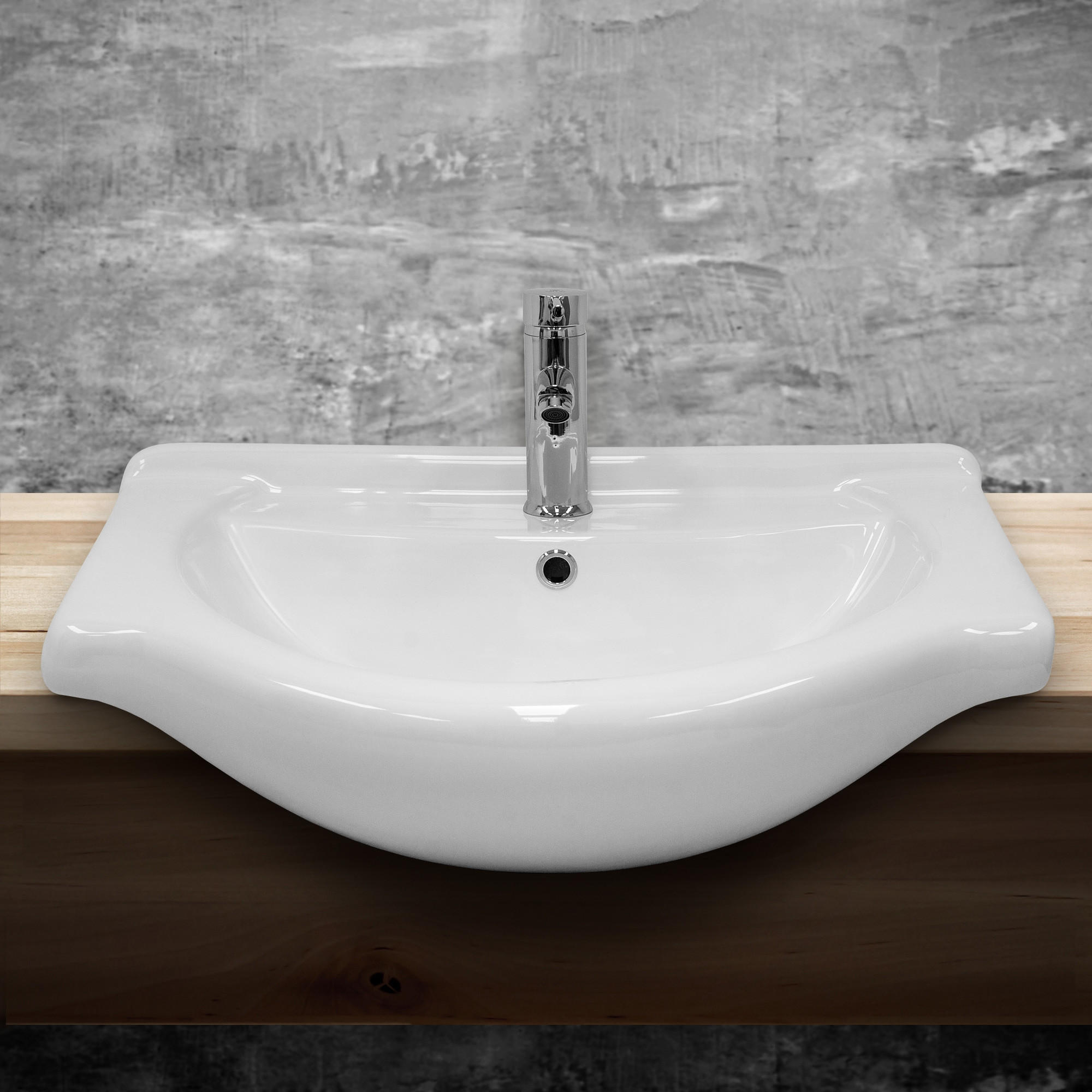 WASCHBECKEN - Weiß, Keramik (51.5/21.5/67.5cm) - ECD-Germany