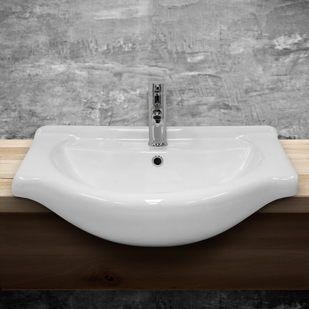 WASCHBECKEN - Weiß, Keramik (51.5/21.5/67.5cm) - ECD-Germany