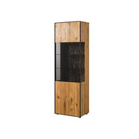 VITRINE Wildeiche 65x45x201 natur geölt STARNBERG #09 - Braun, Holz (65/201/45cm) - Massivmoebel24