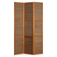 PARAVENT 3-tlg. 120/200 cm Braun Bambusstreben - Braun, Holz (120/200/2cm) - Homestyle4u
