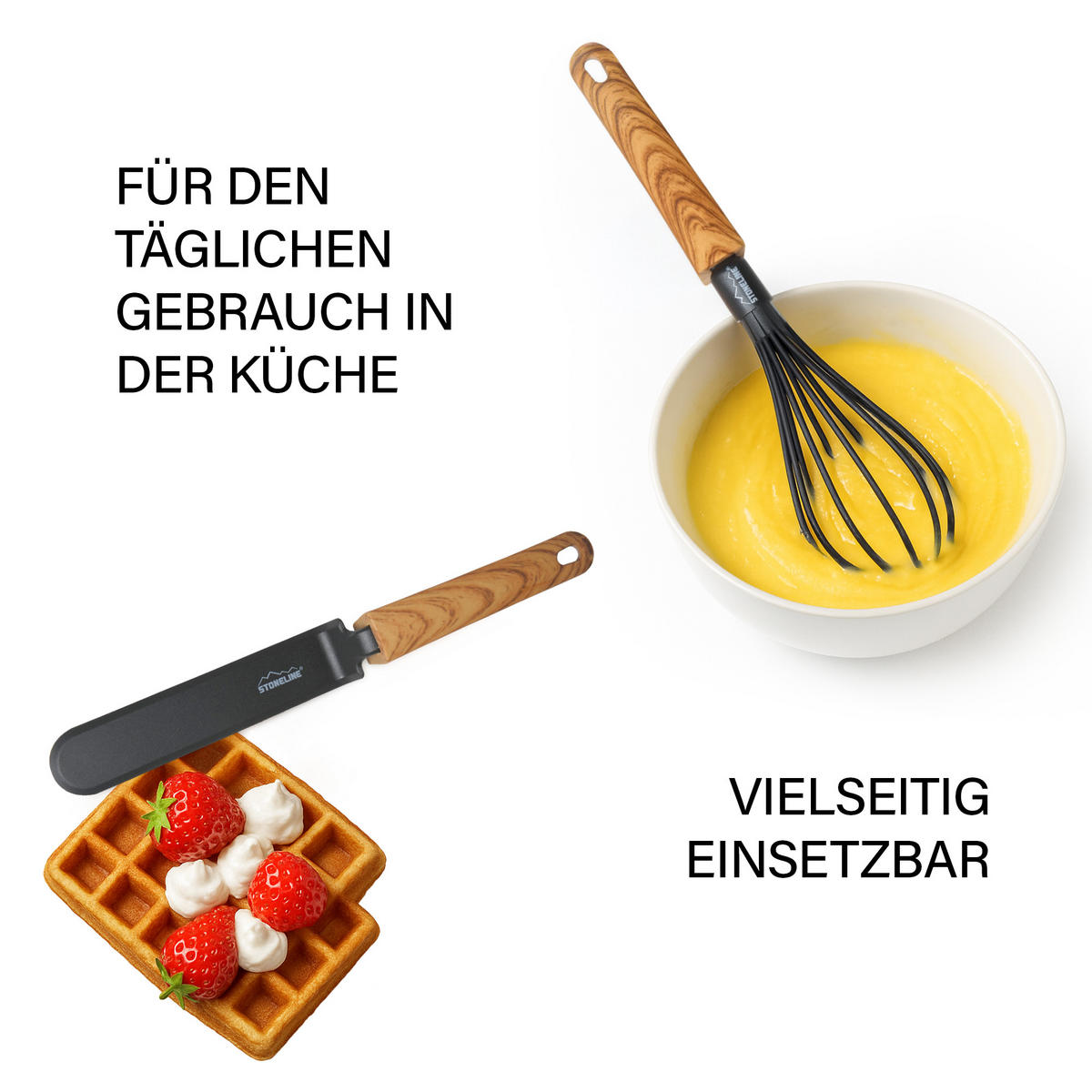 KÜCHENHELFER-SET 9-TEILIG - Braun, Metall - Stoneline