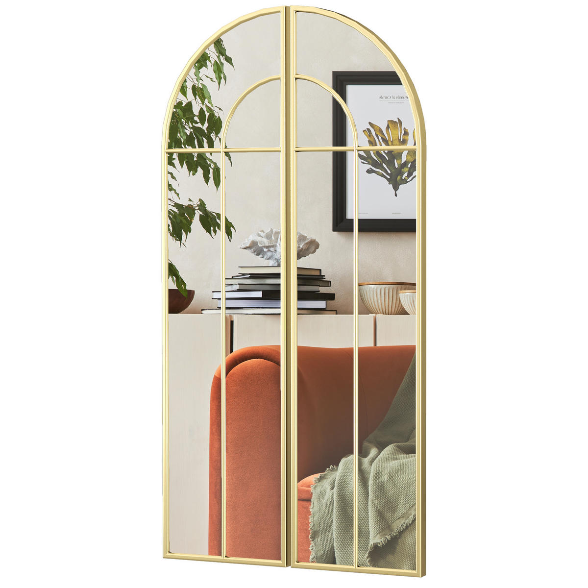 WANDSPIEGEL DE-14292 Bogenform 30x120 cm Gold - Goldfarben, Glas (30/120/3cm) - ComfortXL
