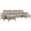 WOHNLANDSCHAFT AXEL U Velvet Beige - Beige/Schwarz, Textil/Metall (312/90/140cm) - MKS