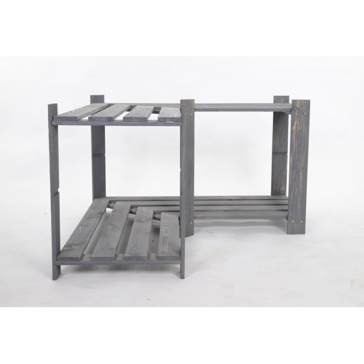 ECKREGAL PINEPEAK 50x85x38cm 2 Fachboden 1,2cm dickes Kiefernholz Grau - Grau, Holz (85/50/38cm) - PROREGAL