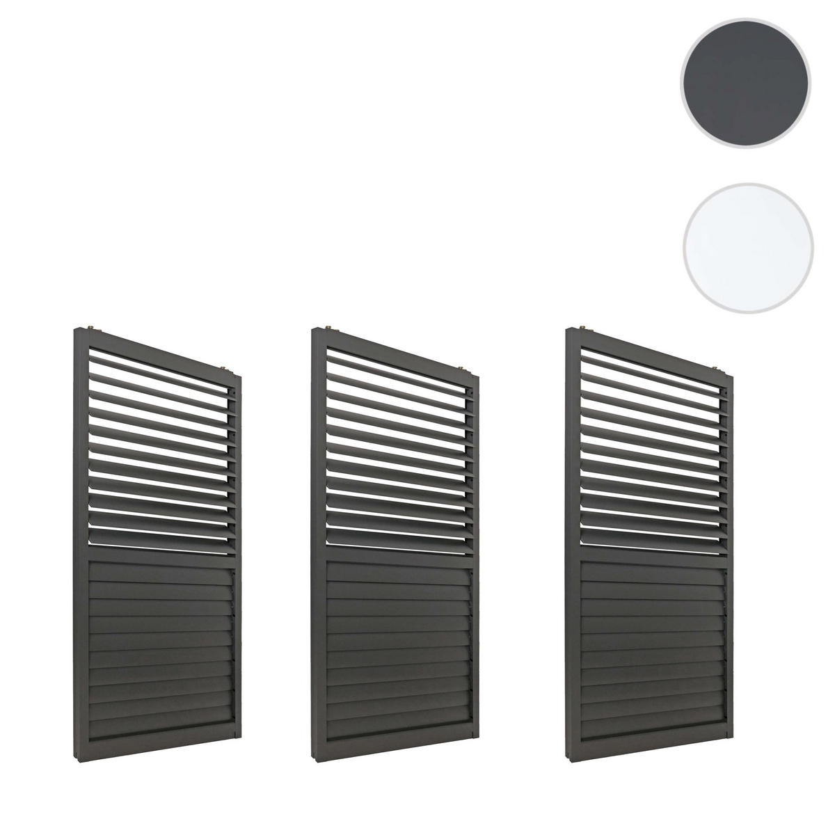 SCHIEBETÜR 3er-Set für Pergola 206x272cm Anthrazit - Anthrazit, Metall (272/206/11cm) - BERLINLODGE