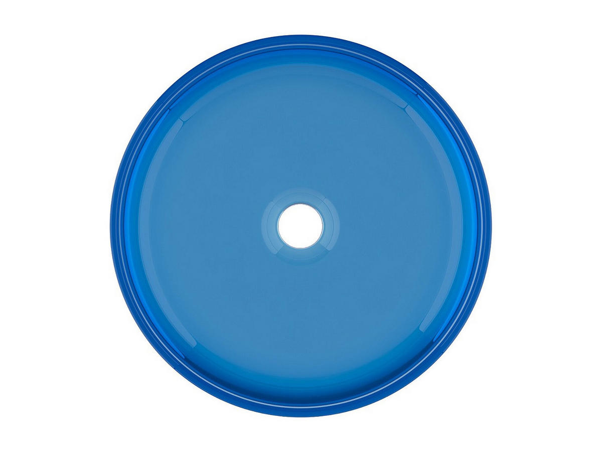 AUFSATZWASCHBECKEN - 40 cm x 40 cm - harz - blau Spavo - Blau, Kunststoff (40/13.5/40cm) - Vente-Unique