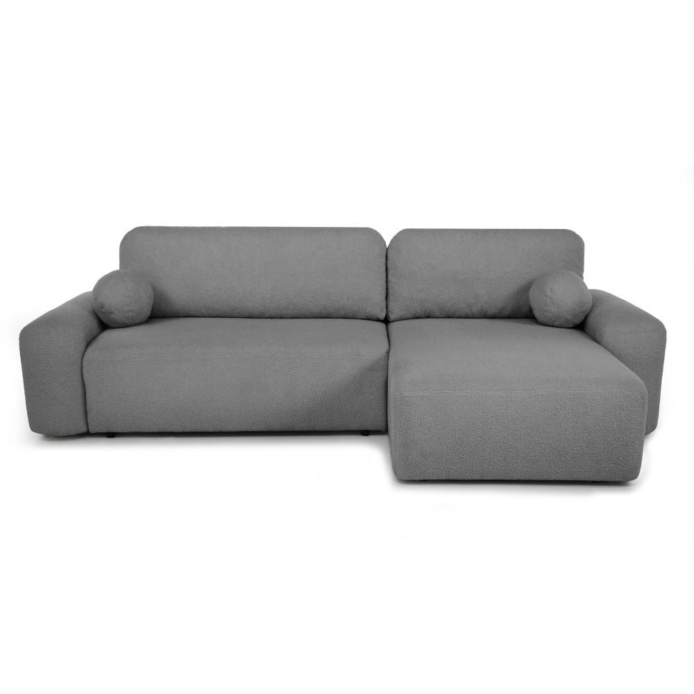 ECKSCHLAFSOFA Noel mit universelle Ottomane, Grau - Dunkelgrau/Schwarz, Textil (280/163cm) - Beautysofa