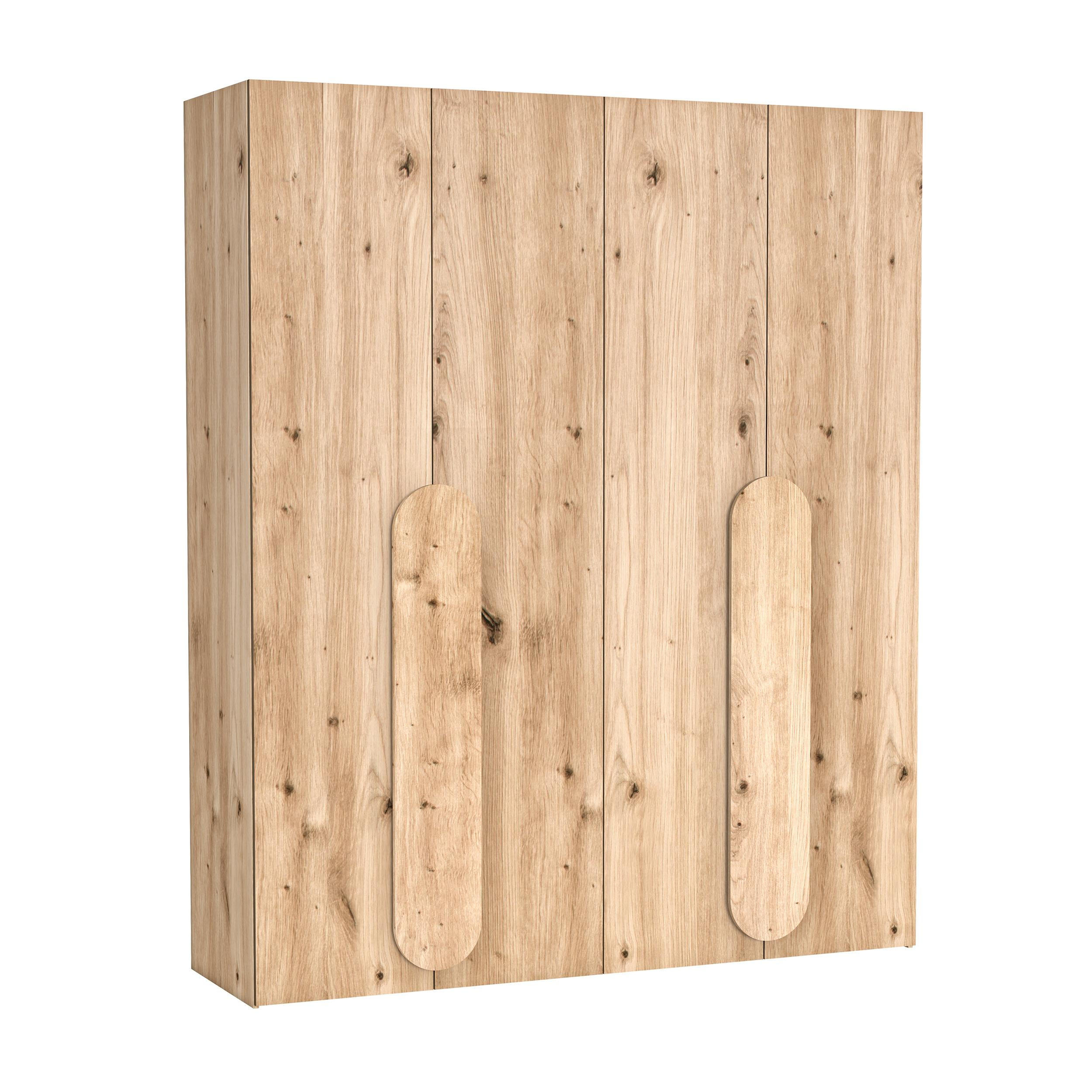 FALTTÜRENSCHRANK Omodeo 200 cm breit in Artisan-Eiche – mit WingLine-Falttüren - Eiche Artisan, Holzwerkstoff (200/240/58cm) - AX Living