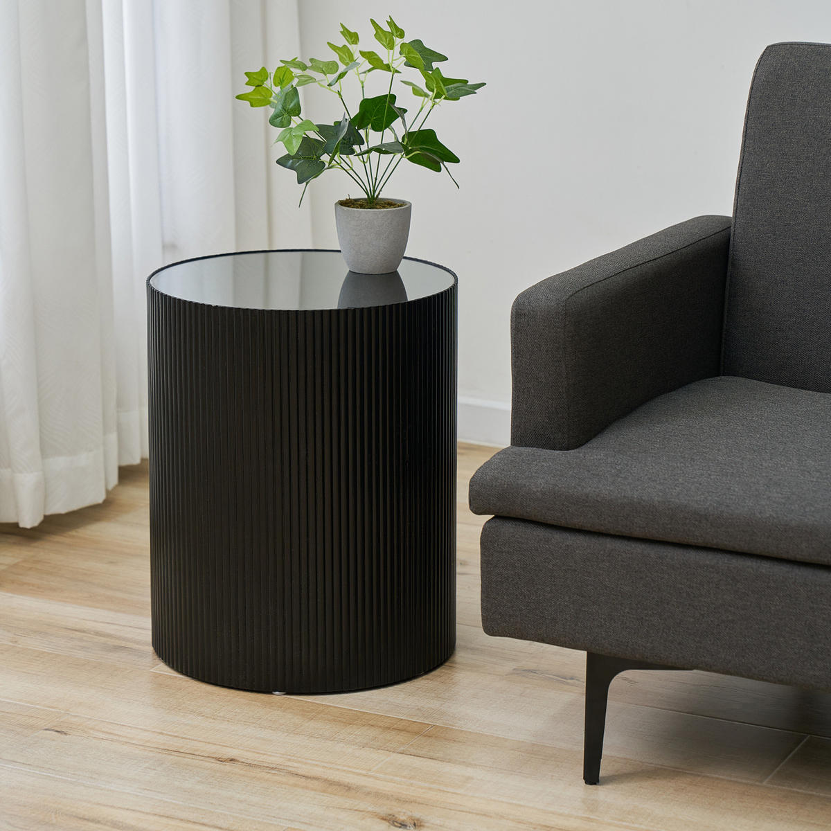 BEISTELLTISCH Carlo Schwarz/Natur - Schwarz/Naturfarben, Holzwerkstoff (39/39/48cm) - SVITA