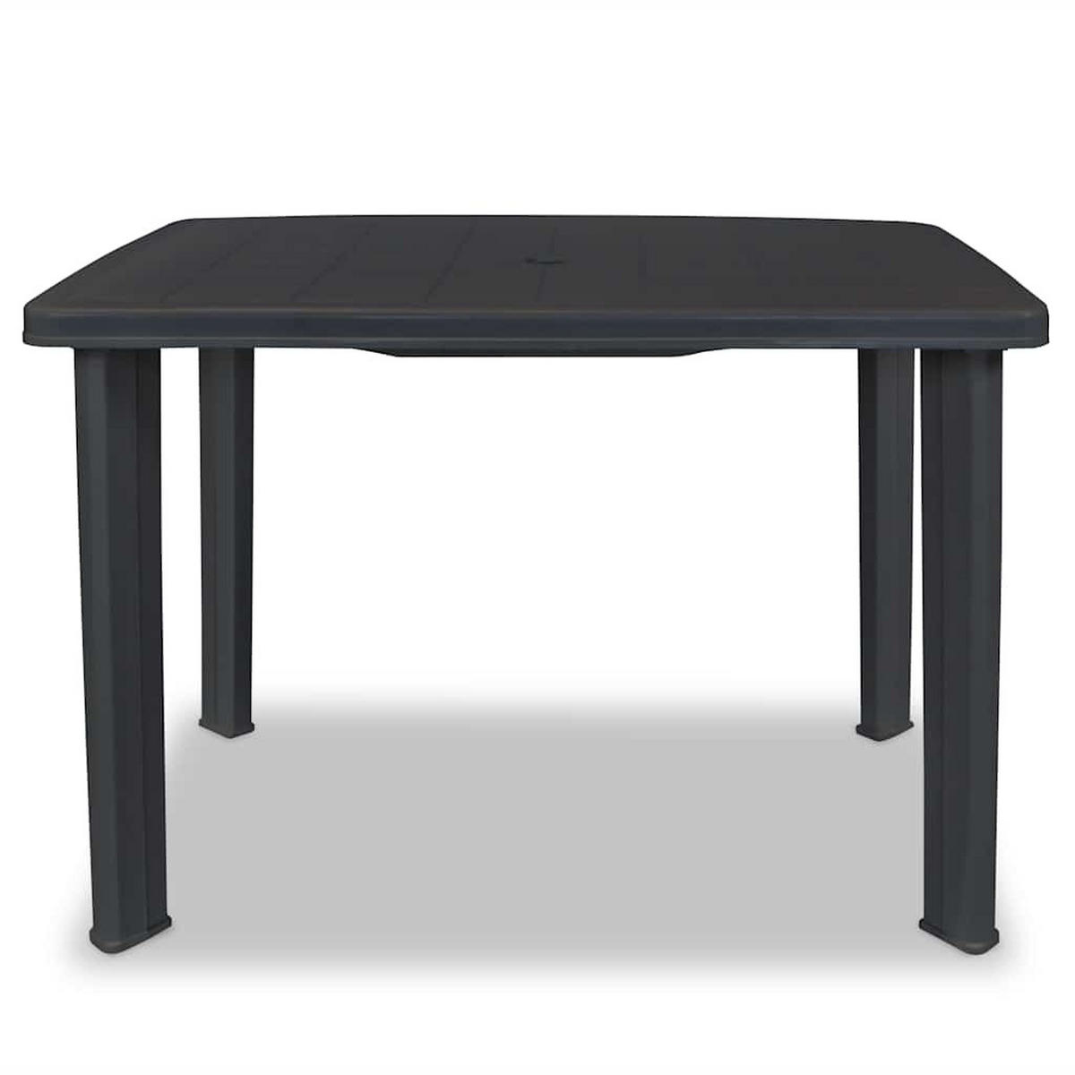 GARTENTISCH mit 3.6 cm Schirmloch, 101/68/72 cm, aus Kunststoff, Anthrazit - Grau, Kunststoff (101/68/72cm) - vidaXL