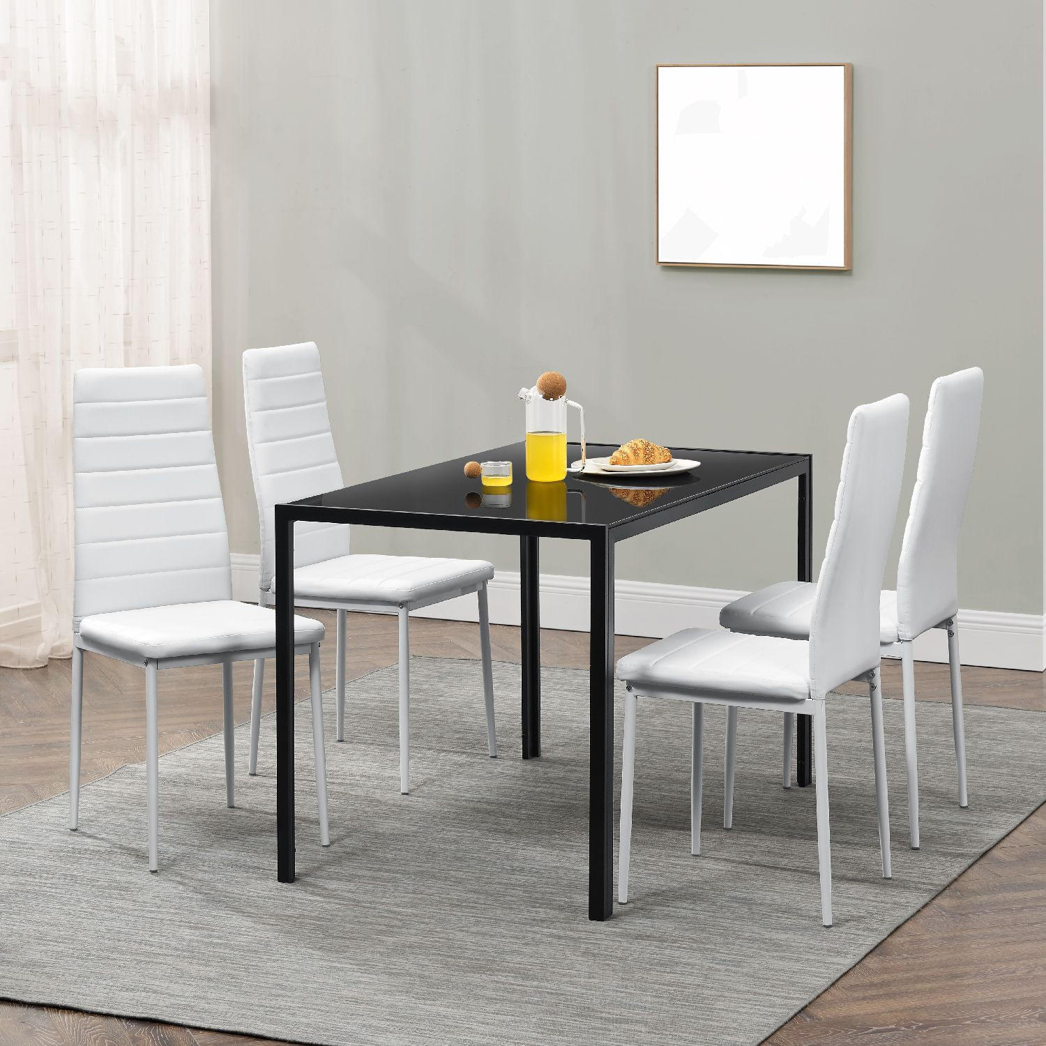 ESSZIMMERSTUHL Loja 4er-Set weiß - Weiß, Metall (41/96/49cm) - Juskys