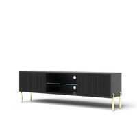 TV-SCHRANK Noxy 135x47x31,6 cm - Lowboard mit Stauraum - Tv Ständer aus Laminierter Spanplatte - Schwarz - Schwarz, Holzwerkstoff (160/55/40cm) - Chilly