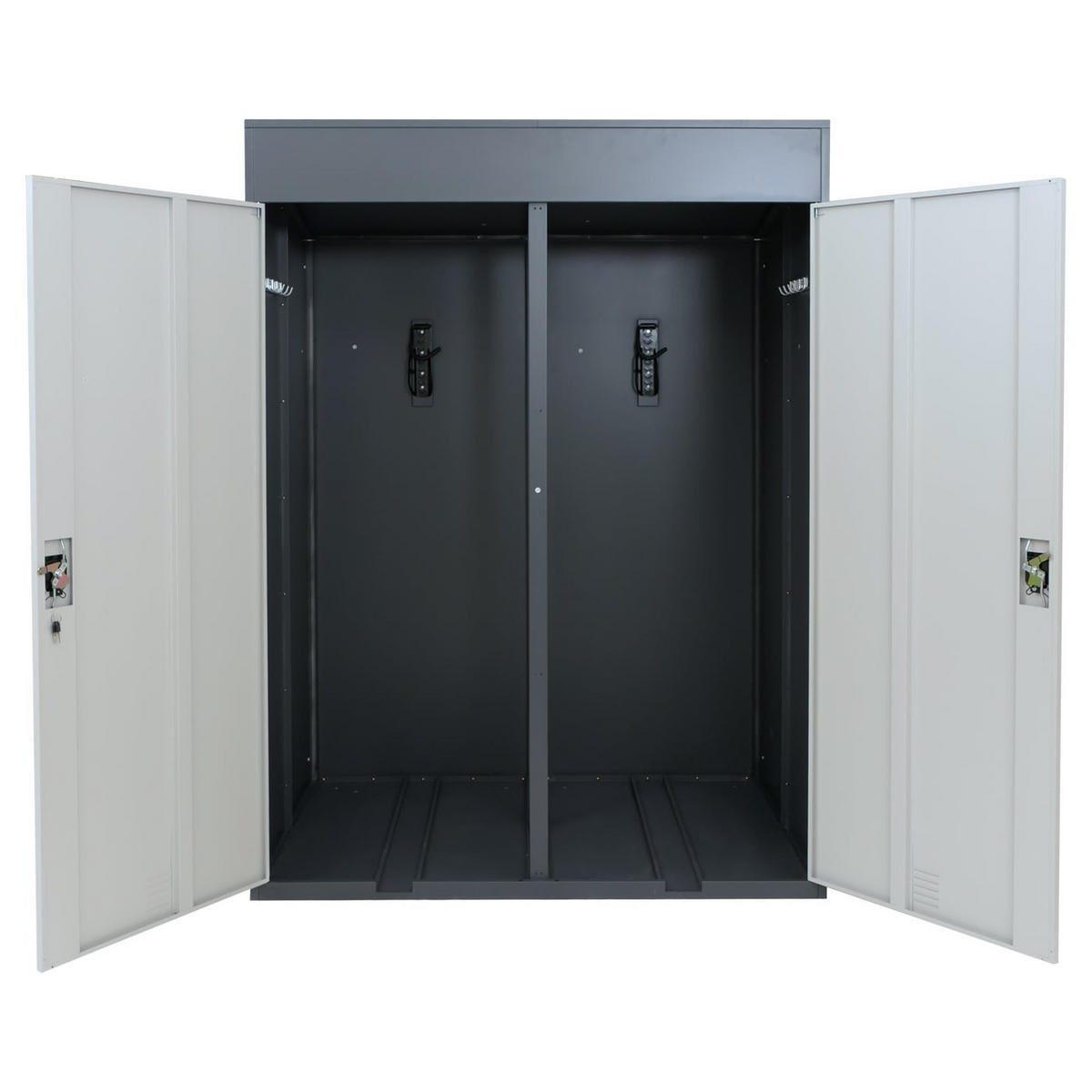 FAHRRADGARAGE 2er 213x158x125cm Anthrazit-Hellgrau - Grau, Metall (158/213/125cm) - PROREGAL