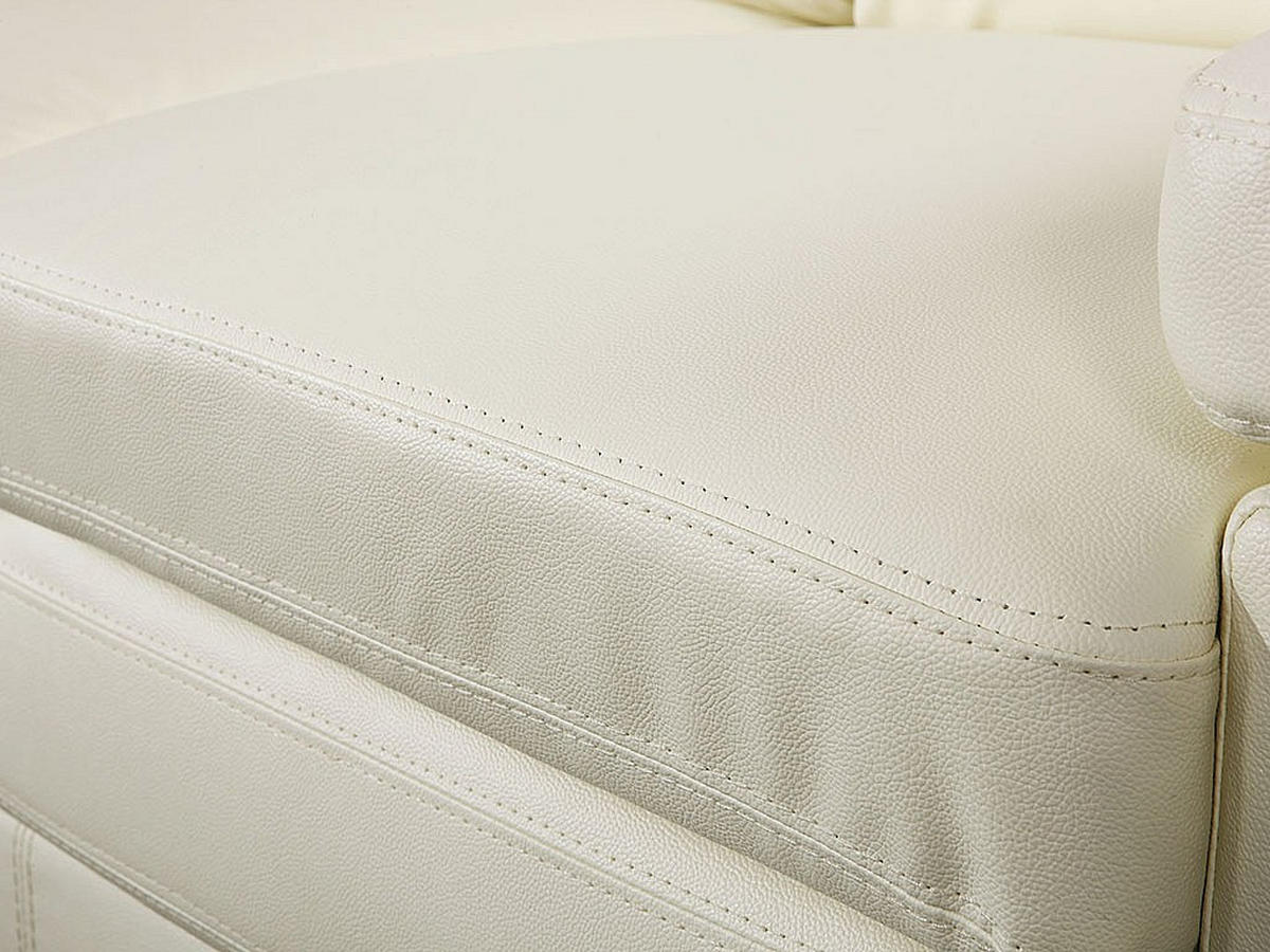 SOFA - 2 Personen - leder - elfenbeinfarben Mimas - Weiß, Leder (162/97/89cm) - Vente-Unique