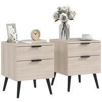 NACHTSCHRANK 2er-Set DE-12853 2-stöckige Schublade Eiche - Eichefarben, Holzwerkstoff (40/50/40cm) - ComfortXL
