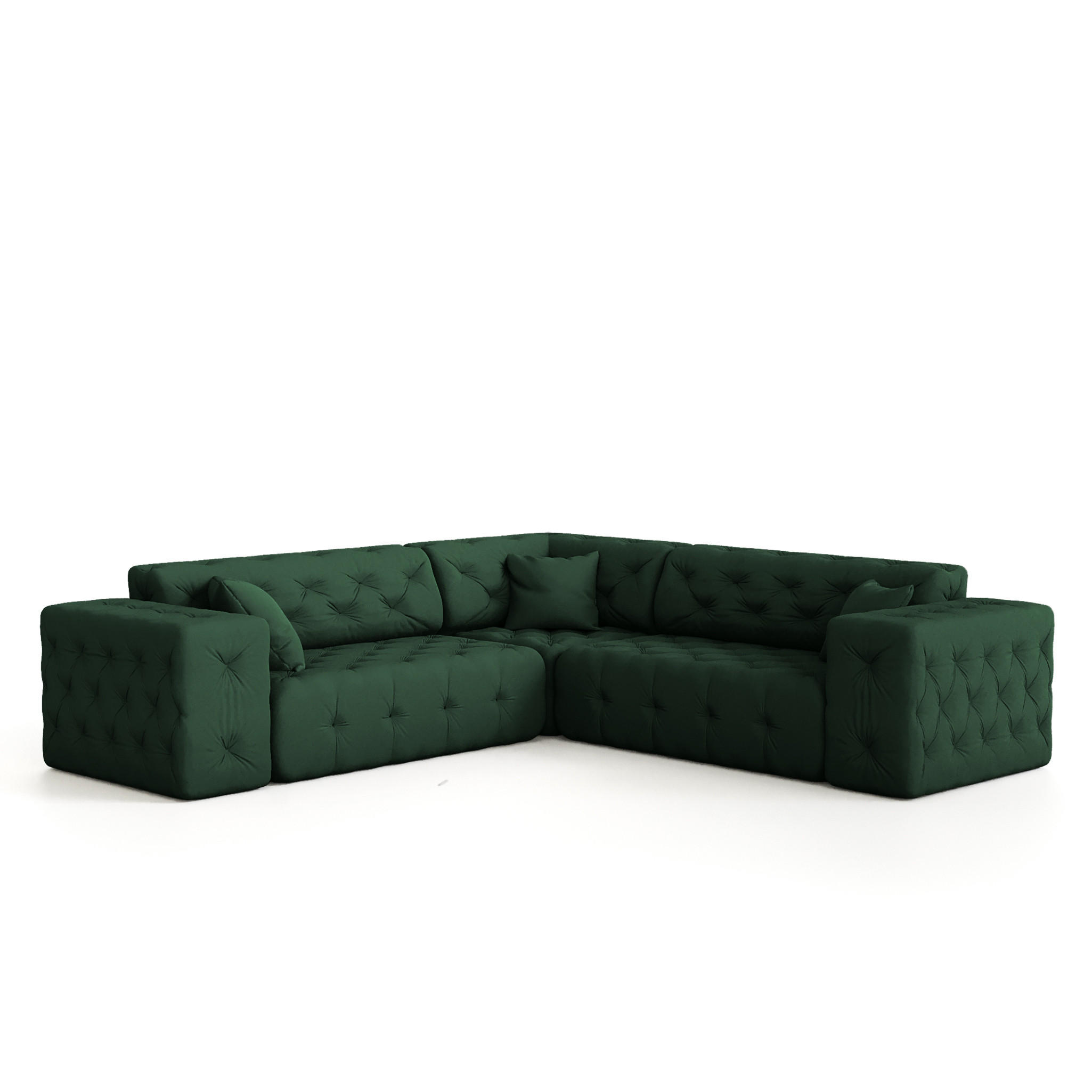 ECKSOFA Chantal - Grün, Holzwerkstoff/Textil (246/246cm) - Fun Möbel