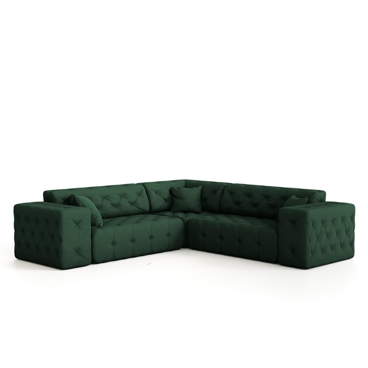 ECKSOFA Chantal - Grün, Holzwerkstoff/Textil (246/246cm) - Fun Möbel