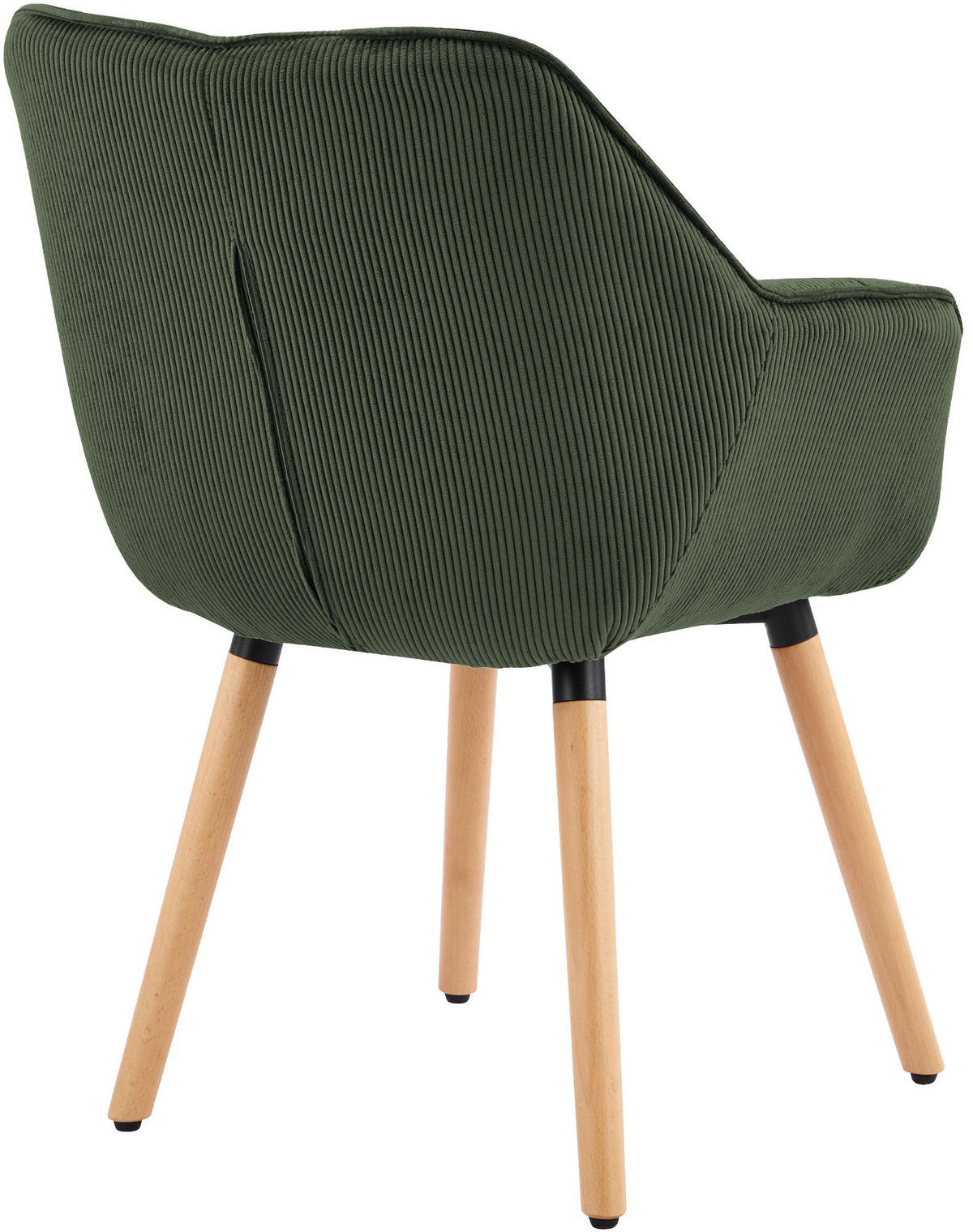 ARMLEHNENSTUHL Cord Grün - Grün, Holz/Textil (63/82/60cm) - CLP